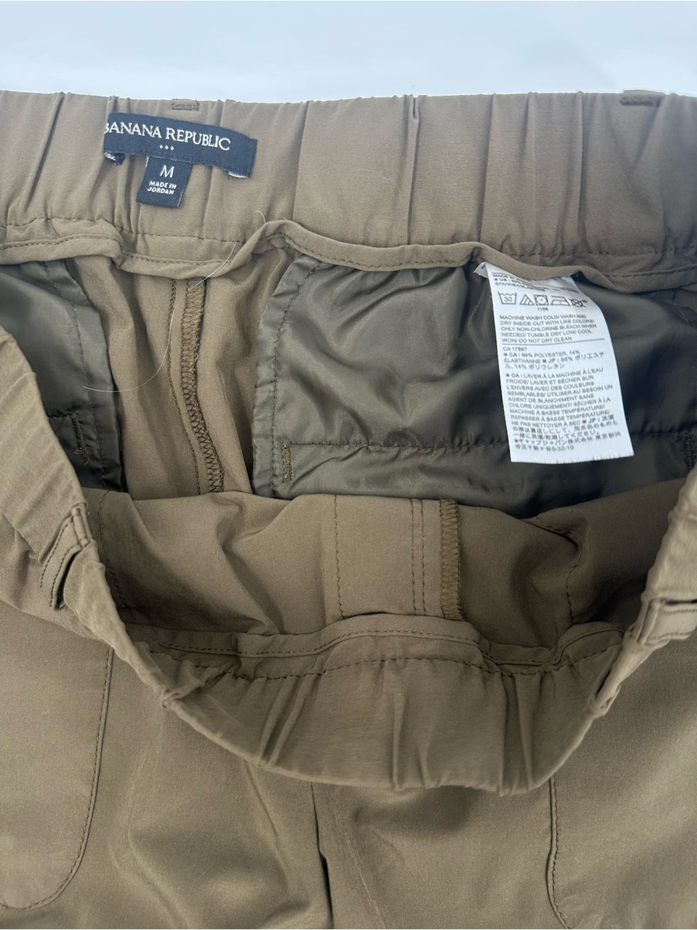 Banana Republic Women Cargo Jogger Pants M Olive Green Utility Tapered Travel - Picture 7 of 7
